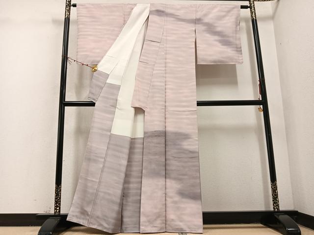 平和屋着物●石川県指定無形文化財　牛首紬　白山工房　手織り　訪問着　霞文　暈し染め　正絹　逸品　未使用　AABD6520ph