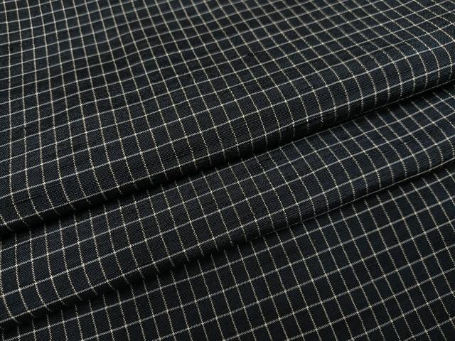平和屋着物●上質な紬 格子 正絹 逸品 AABD6522ph