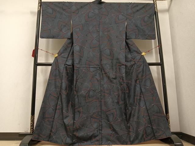 平和屋着物●本場大島紬　カタス7マルキ　花尽くし　正絹　逸品　AABD6525ph