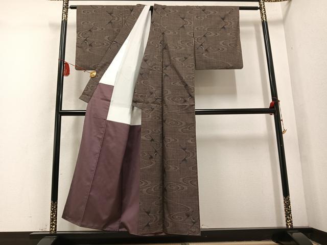 平和屋着物○本場大島紬 一元絣 流水飛鳥文 正絹 逸品 AABD6528ph