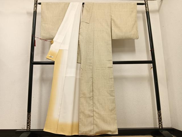平和屋着物●本塩沢 110亀甲 幾何学文様 正絹 逸品 AABD6530ph