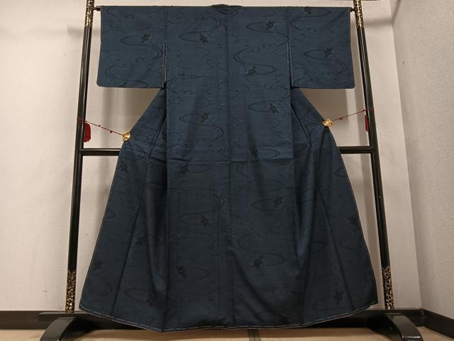 平和屋着物●本場大島紬 一元7マルキ 流水花文 正絹 逸品 未使用 AABD6542ph
