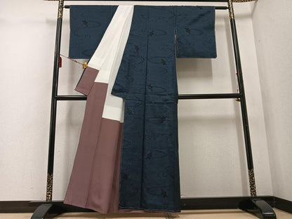 平和屋着物●本場大島紬 一元7マルキ 流水花文 正絹 逸品 未使用 AABD6542ph