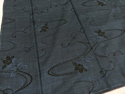 平和屋着物●本場大島紬 一元7マルキ 流水花文 正絹 逸品 未使用 AABD6542ph