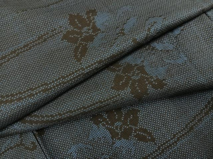平和屋着物●本場大島紬 一元7マルキ 流水花文 正絹 逸品 未使用 AABD6542ph