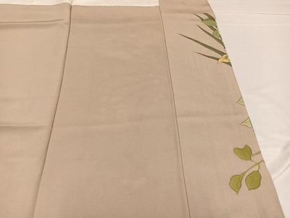 平和屋着物●訪問着 駒刺繍 草花文 金彩 正絹 逸品 AABD6546ph