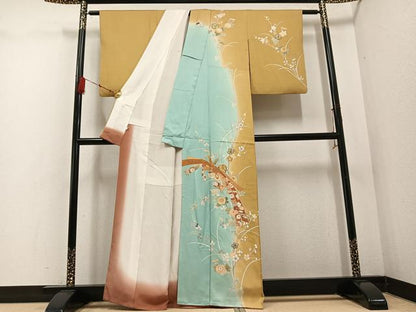 平和屋着物●訪問着 駒刺繍 束ね熨斗花文 金彩 正絹 逸品 AABD6552ph