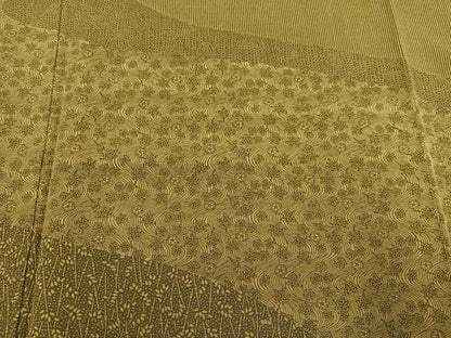 平和屋着物●江戸小紋 訪問着 樋口実 草花文 正絹 逸品 AABD6559ph