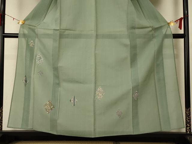 平和屋着物＊夏物 絹芭蕉 訪問着 紗 花菱文 正絹 逸品 AABD6561jd