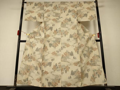 平和屋着物＊夏物 紗紬 風景文 正絹 逸品 AABD6565jd