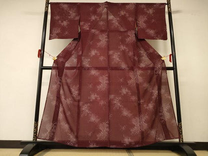 平和屋着物＊夏物 小紋 絽 霞文 正絹 逸品 AABD6567jd
