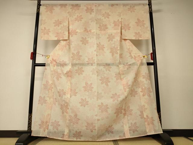 平和屋着物＊夏物 本場大島紬 夏大島 舞葉文 正絹 逸品 AABD6569jd