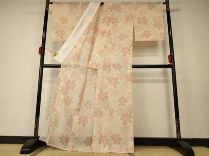 平和屋着物＊夏物 本場大島紬 夏大島 舞葉文 正絹 逸品 AABD6569jd