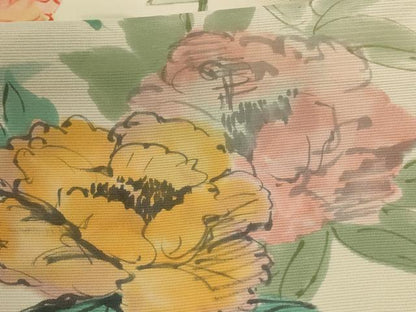 平和屋着物＊夏物 訪問着 絽 手描き 草花文 正絹 逸品 AABD6573jd