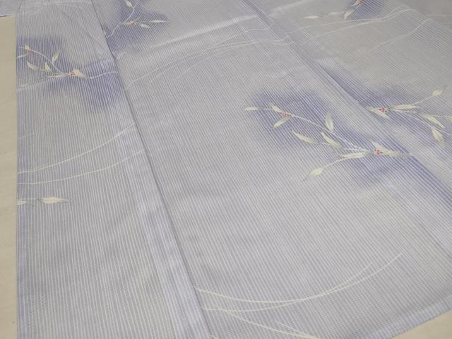平和屋着物＊夏物 小紋 絽 草花文 洗える着物 AABD6574jd