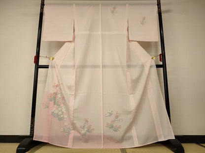平和屋着物＊夏物 訪問着 絽 草花文 暈し染め 洗える着物 AABD6578jd