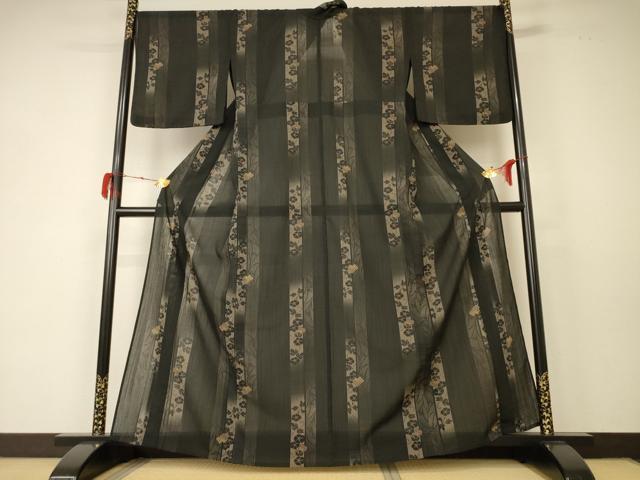 平和屋着物＊夏物 小紋 紗 朝顔 洗える着物 AABD6580jd