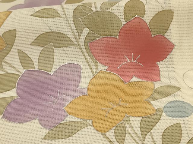 平和屋着物＊夏物 訪問着 絽 草花文 銀彩 正絹 逸品 未使用 AABD6588jd
