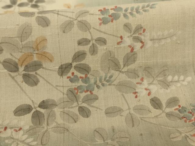 平和屋着物＊夏物 訪問着 生紬 紗 萩文 暈し染め 正絹 逸品 AABD6589jd