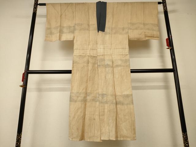 平和屋着物＊夏物　男性　長襦袢　横段文　麻　逸品　AABD6592jd