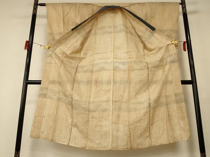平和屋着物＊夏物　男性　長襦袢　横段文　麻　逸品　AABD6592jd