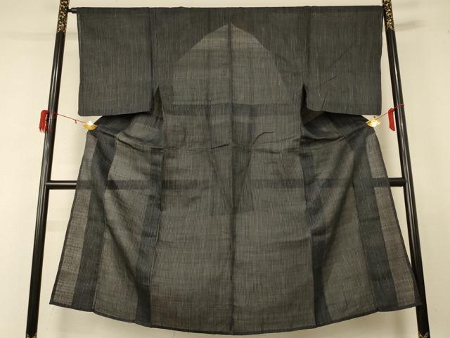 平和屋着物＊男性 夏物 石川県指定無形文化財 能登上布 本麻手織上布 縞 麻 逸品 AABD6594jd