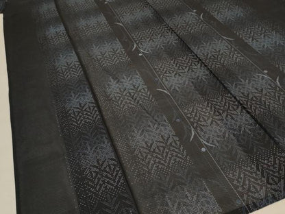 平和屋着物＊夏物 本場大島紬 夏大島 枝葉文 正絹 逸品 AABD6595jd