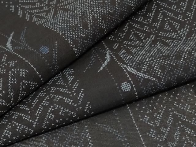 平和屋着物＊夏物 本場大島紬 夏大島 枝葉文 正絹 逸品 AABD6595jd