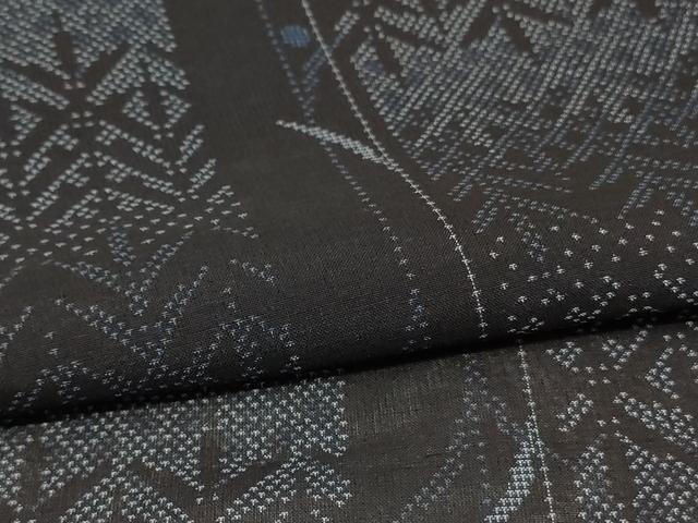平和屋着物＊夏物 本場大島紬 夏大島 枝葉文 正絹 逸品 AABD6595jd