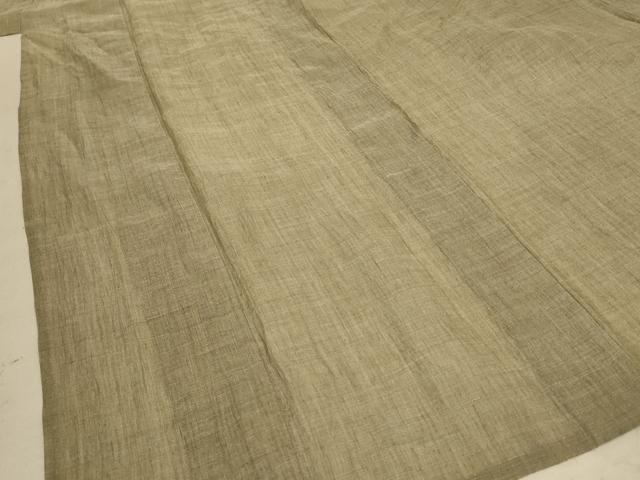 平和屋着物＊夏物 本場小千谷ちぢみ 利休茶色 麻 逸品 AABD6596jd