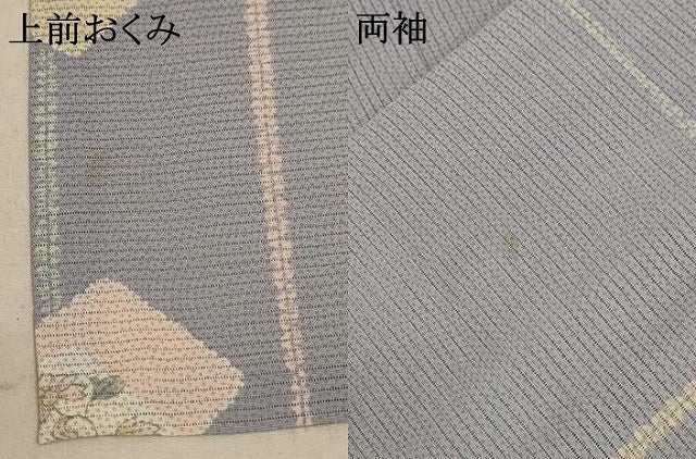 平和屋着物＊夏物 小紋 絽 色紙草花文 正絹 逸品 AABD6598jd