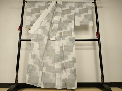 平和屋着物＊夏物 小紋 紗 舞蝶文 洗える着物 AABD6613jd