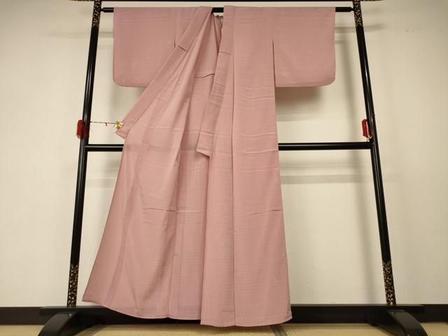 平和屋着物＊夏物 小紋 絽 草花文 洗える着物 AABD6616jd