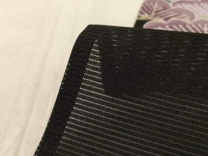 平和屋着物＊夏物　黒留袖　絽　刺繍　飛鳥文　金彩　洗える着物　AABD6623jd