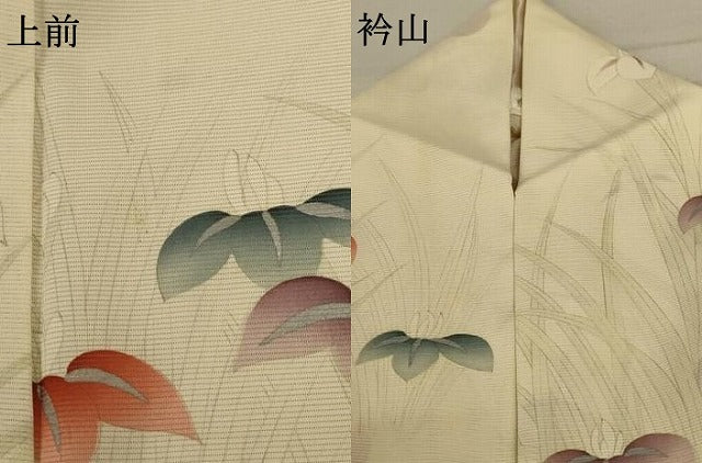 平和屋着物＊夏物 小紋 絽 草花文 正絹 逸品 AABD6635jd