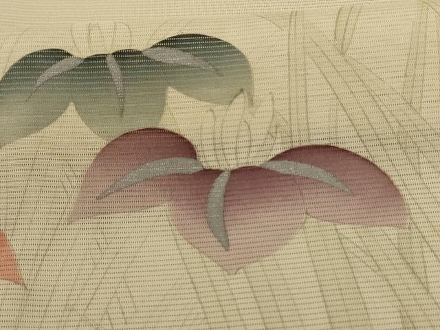 平和屋着物＊夏物 小紋 絽 草花文 正絹 逸品 AABD6635jd