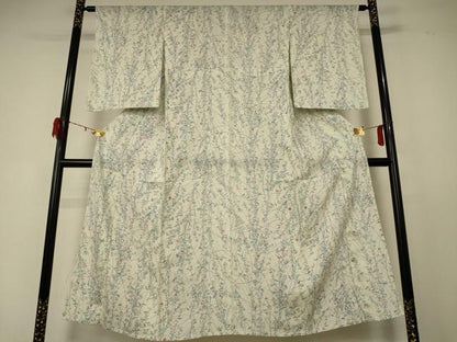 平和屋着物＊夏物 小紋 絽 草花文 正絹 逸品 AABD6636jd