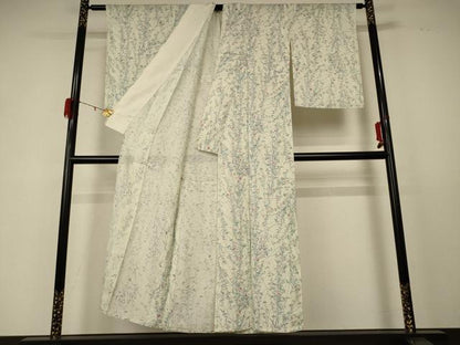 平和屋着物＊夏物 小紋 絽 草花文 正絹 逸品 AABD6636jd