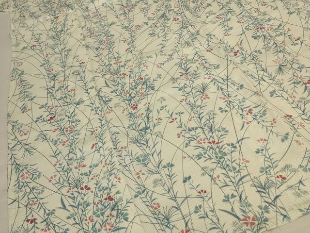平和屋着物＊夏物 小紋 絽 草花文 正絹 逸品 AABD6636jd