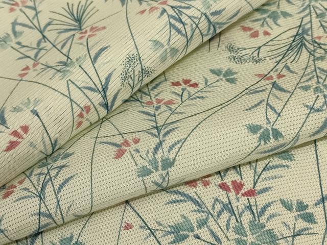 平和屋着物＊夏物 小紋 絽 草花文 正絹 逸品 AABD6636jd