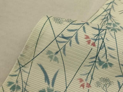 平和屋着物＊夏物 小紋 絽 草花文 正絹 逸品 AABD6636jd