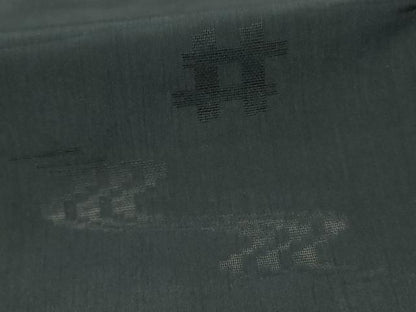 平和屋着物＊夏物 色無地 紗 絣文 黒緑色 正絹 逸品 AABD6638jd