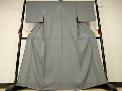 平和屋着物＊夏物　色無地　縦絽　豆がら茶色　正絹　逸品　AABD6639jd
