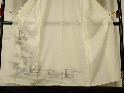 平和屋着物＊夏物 訪問着 絽 草花文 正絹 逸品 AABD6640jd