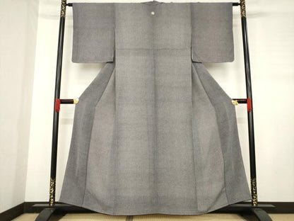 平和屋着物●江戸小紋　極小鮫小紋柄　鬼しぼ縮緬　正絹　逸品　AABD6652ck