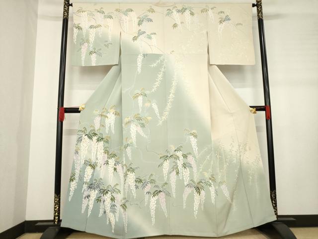 平和屋着物●訪問着　友禅　作家物　藤花房　暈し染め　正絹　逸品　AABD6654ck