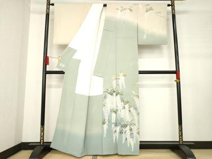 平和屋着物●訪問着　友禅　作家物　藤花房　暈し染め　正絹　逸品　AABD6654ck