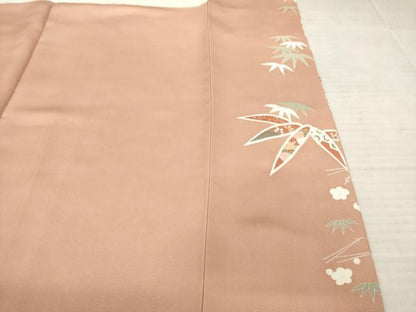 平和屋着物●創業460年・千總　訪問着　駒刺繍　松竹梅　金彩　三越扱い　正絹　逸品　AABD6656ck