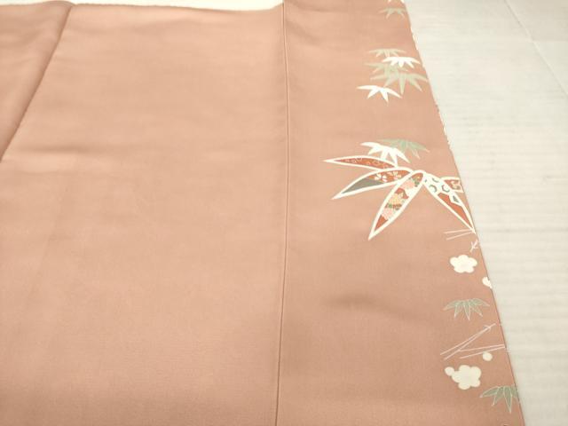 平和屋着物●創業460年・千總　訪問着　駒刺繍　松竹梅　金彩　三越扱い　正絹　逸品　AABD6656ck