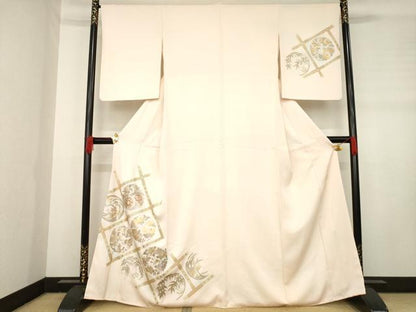 平和屋着物●金彩友禅　卓越技能者・名工・和田光正　訪問着　天井花丸文　金彩　正絹　逸品　AABD6658ck